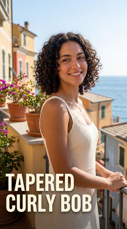 Tapered Curly Bob