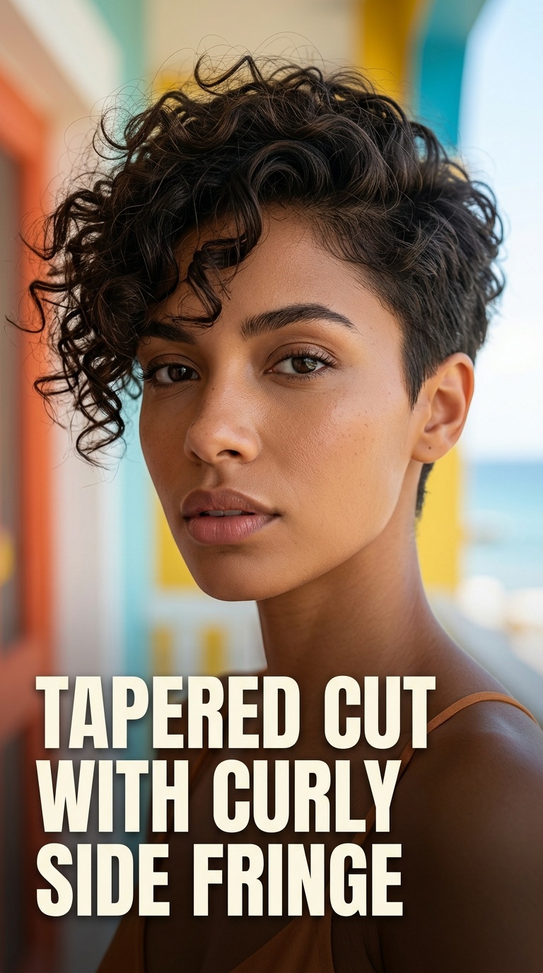 Tapered Cut with Curly Side Fringe