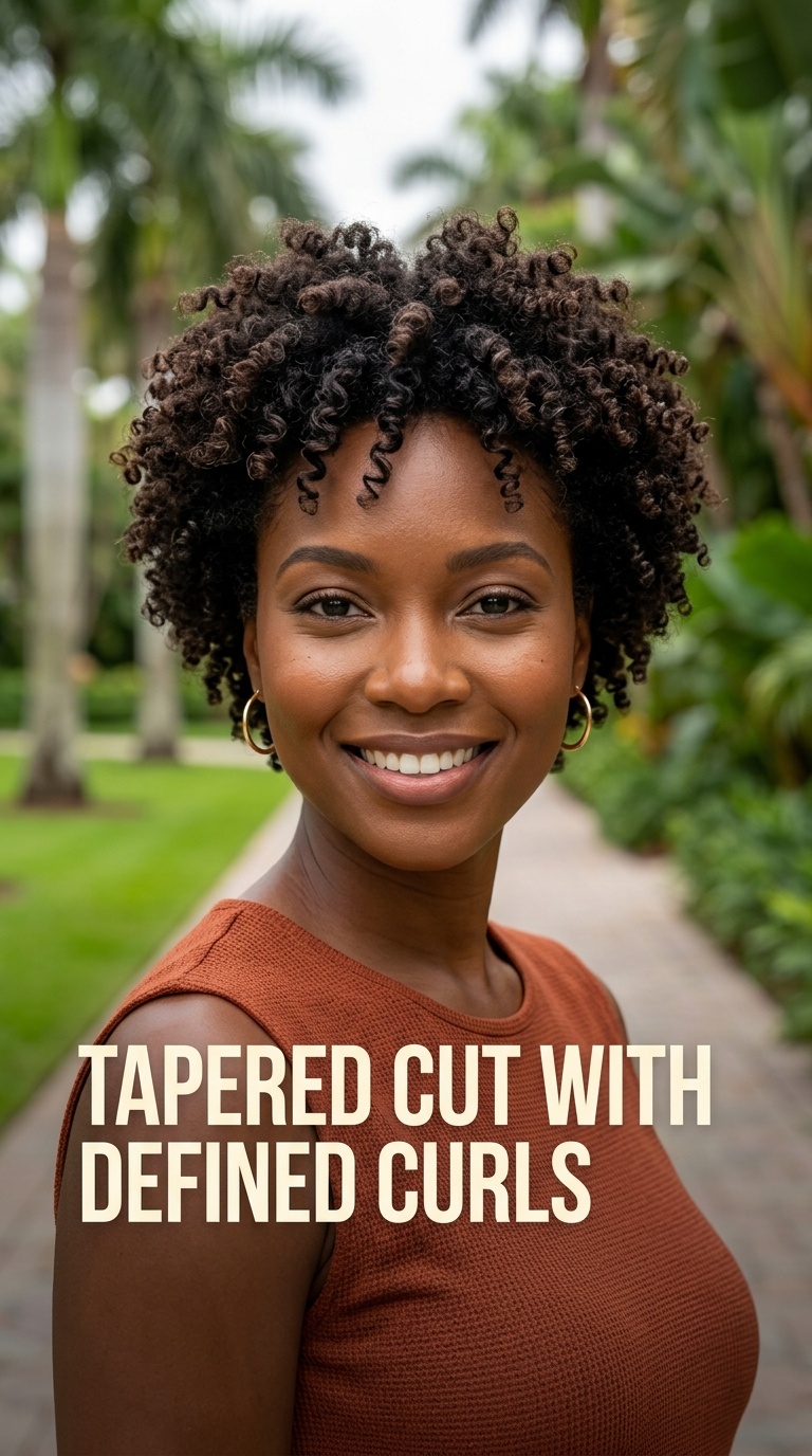 Tapered Cut with Defined Curls