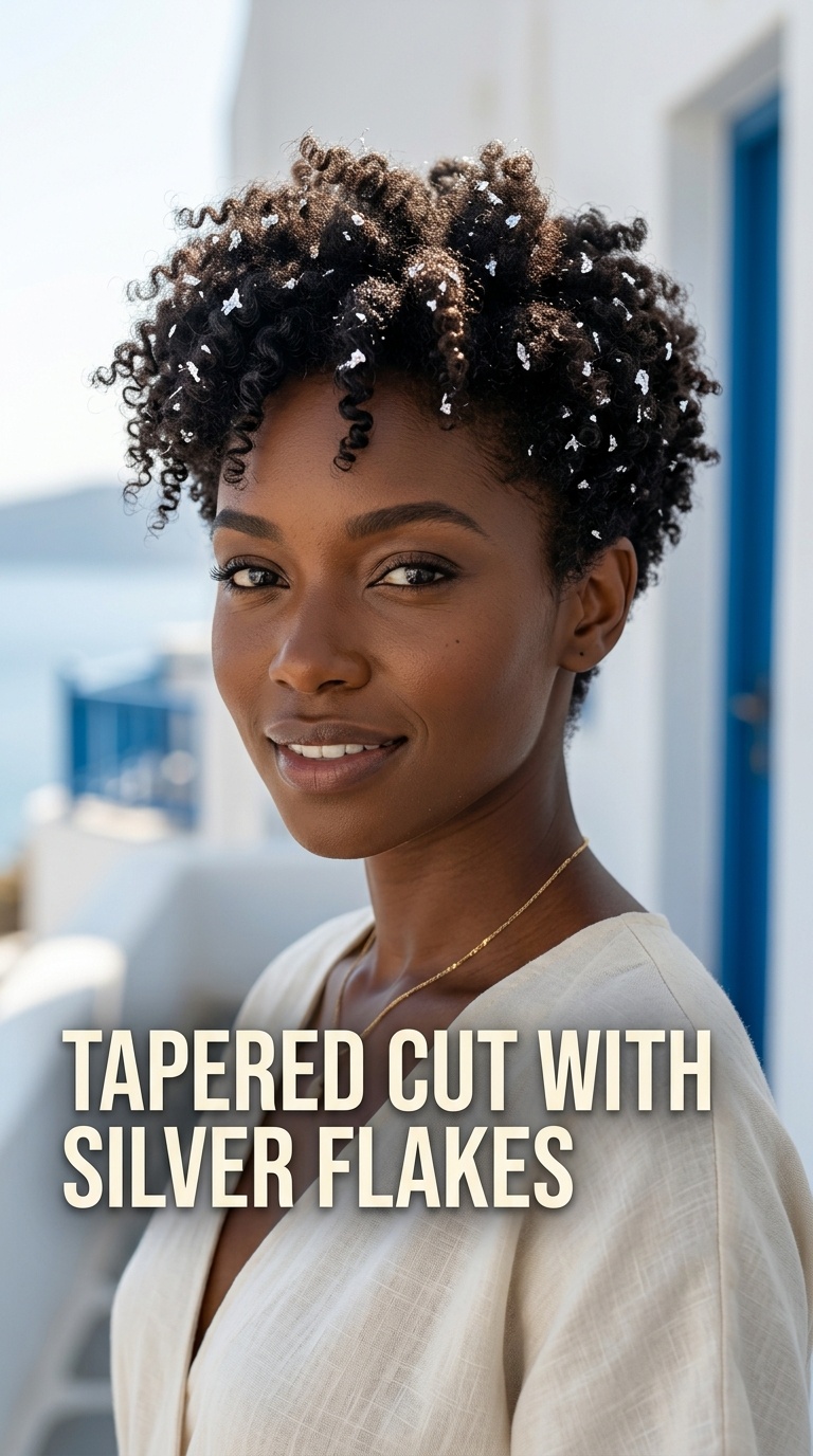 Tapered Cut with Silver Flakes