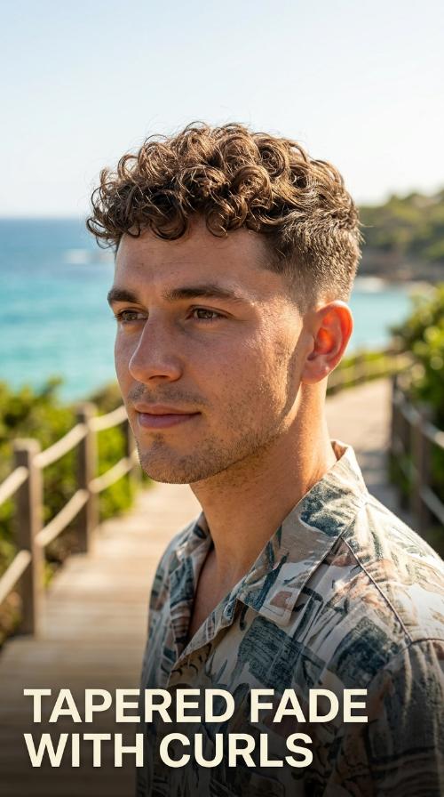 Tapered Fade with Curls