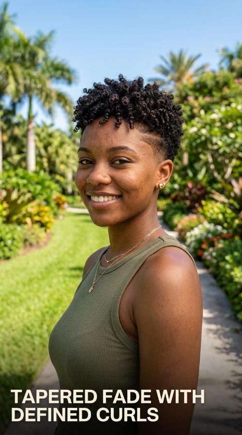 Tapered Fade with Defined Curls