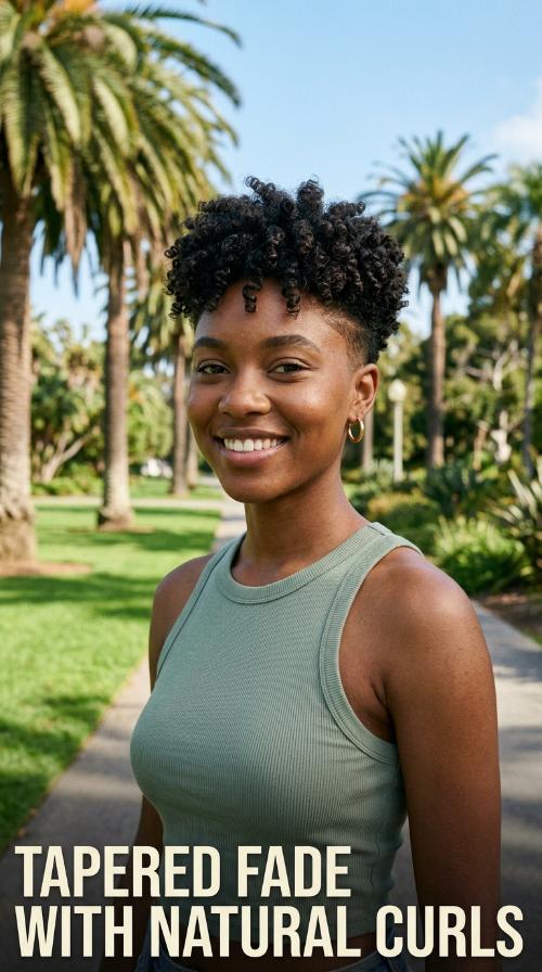 Tapered Fade with Natural Curls