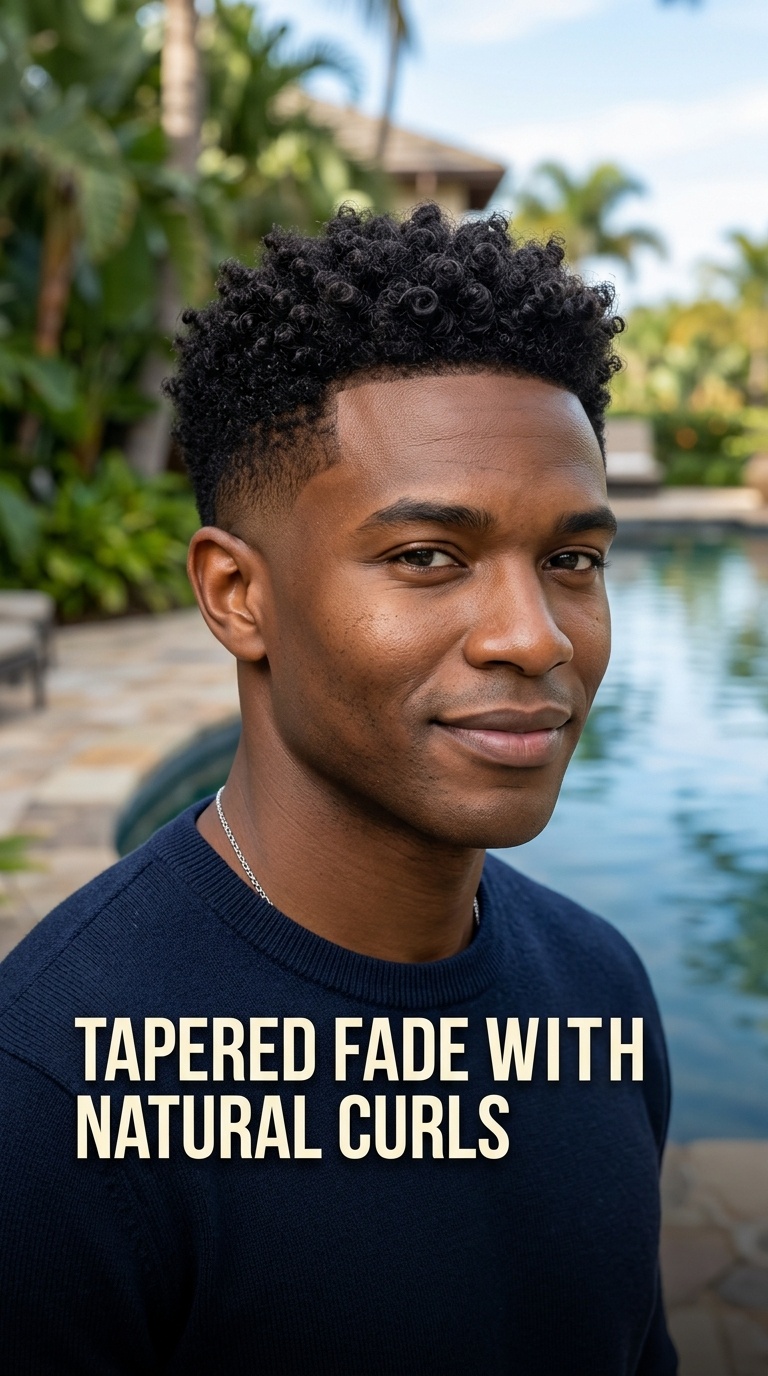 Tapered Fade with Natural Curls