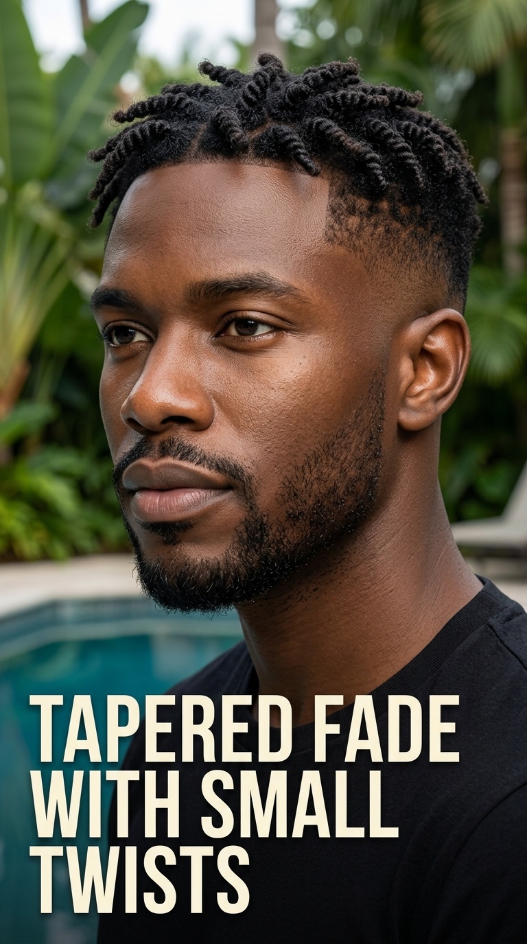 Tapered Fade with Small Twists