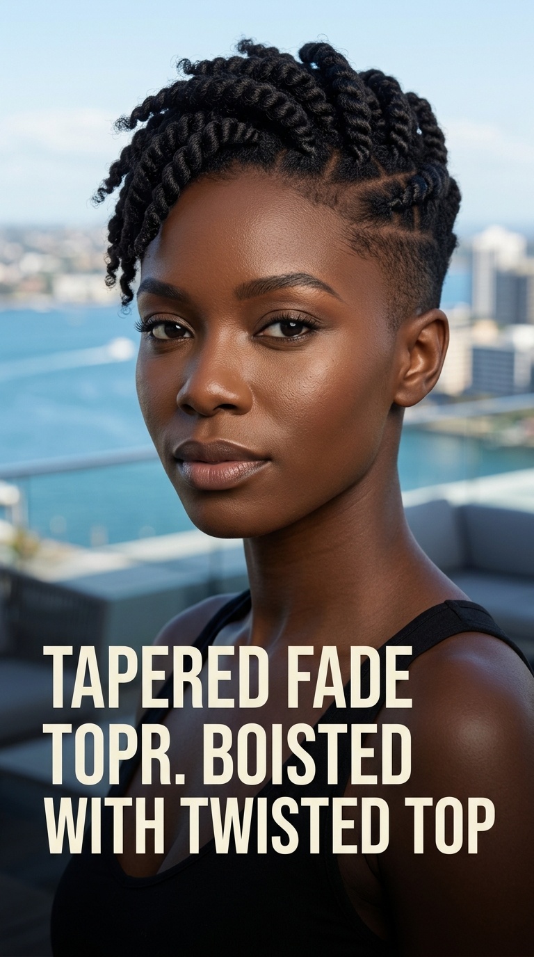 Tapered Fade with Twisted Top