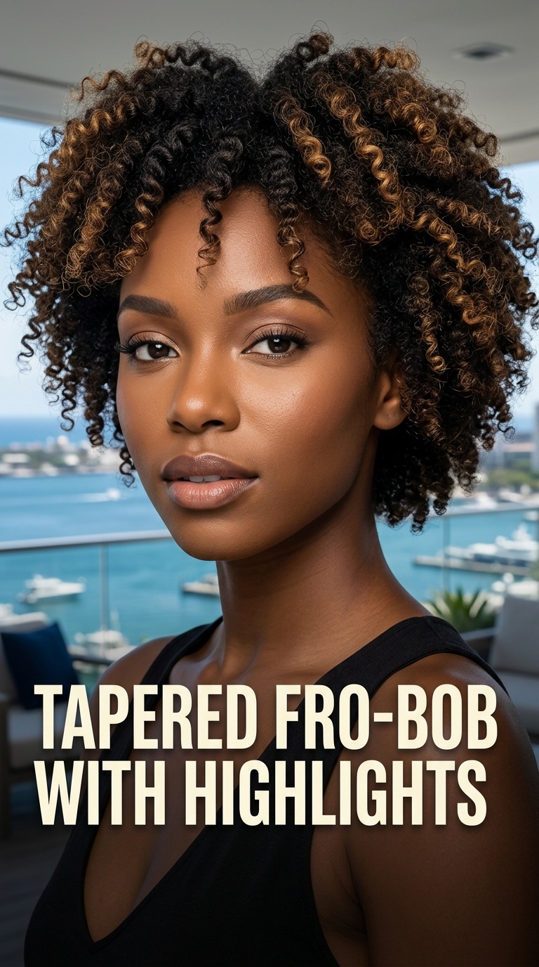 Tapered Fro-Bob with Highlights