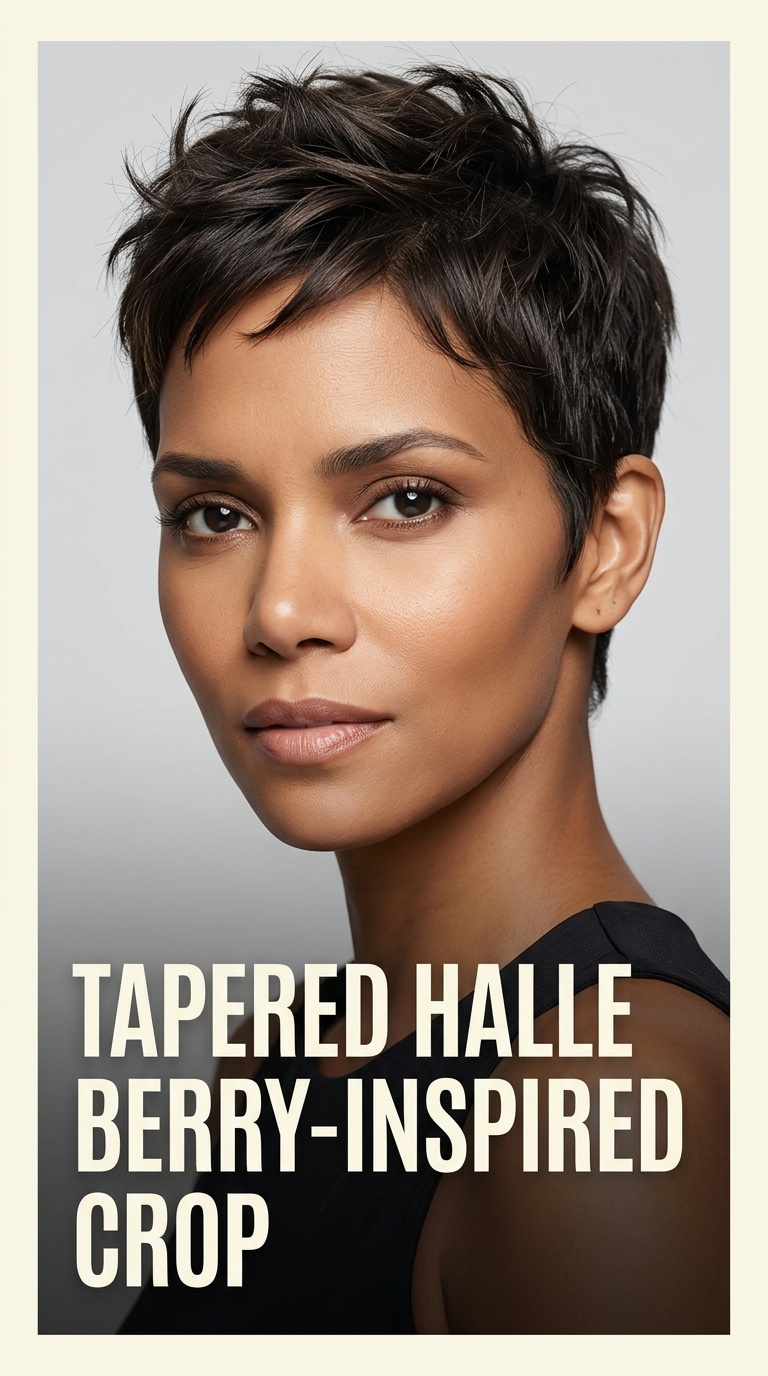 Tapered Halle Berry-Inspired Crop