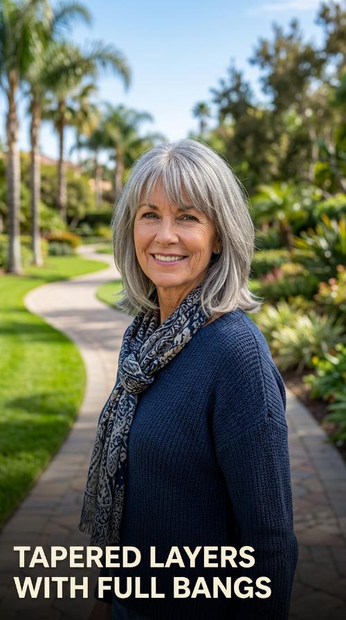 Tapered Layers with Full Bangs