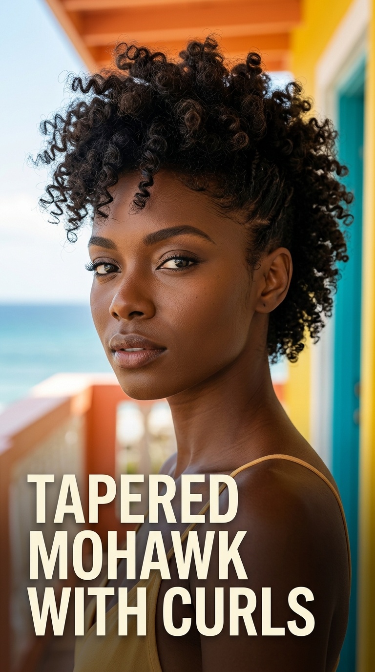 Tapered Mohawk with Curls