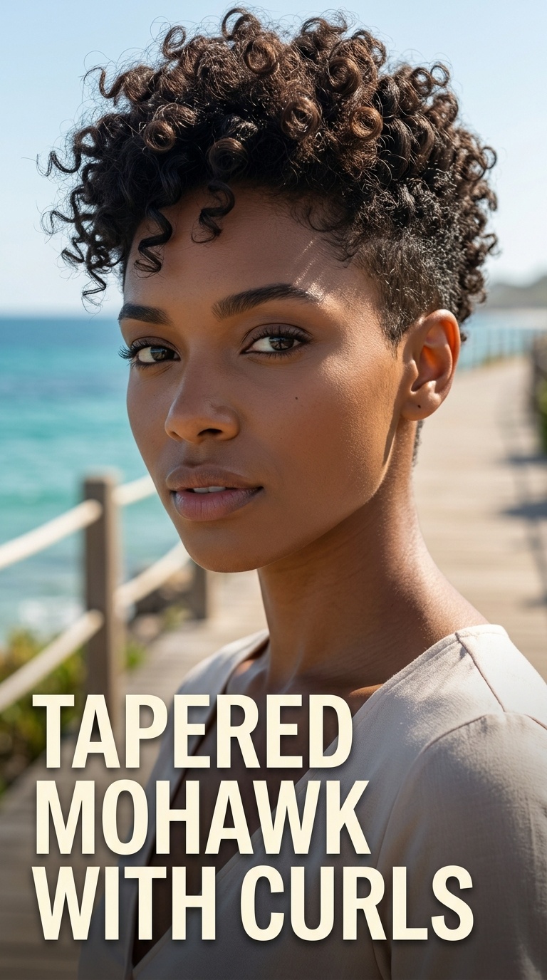 Tapered Mohawk with Curls