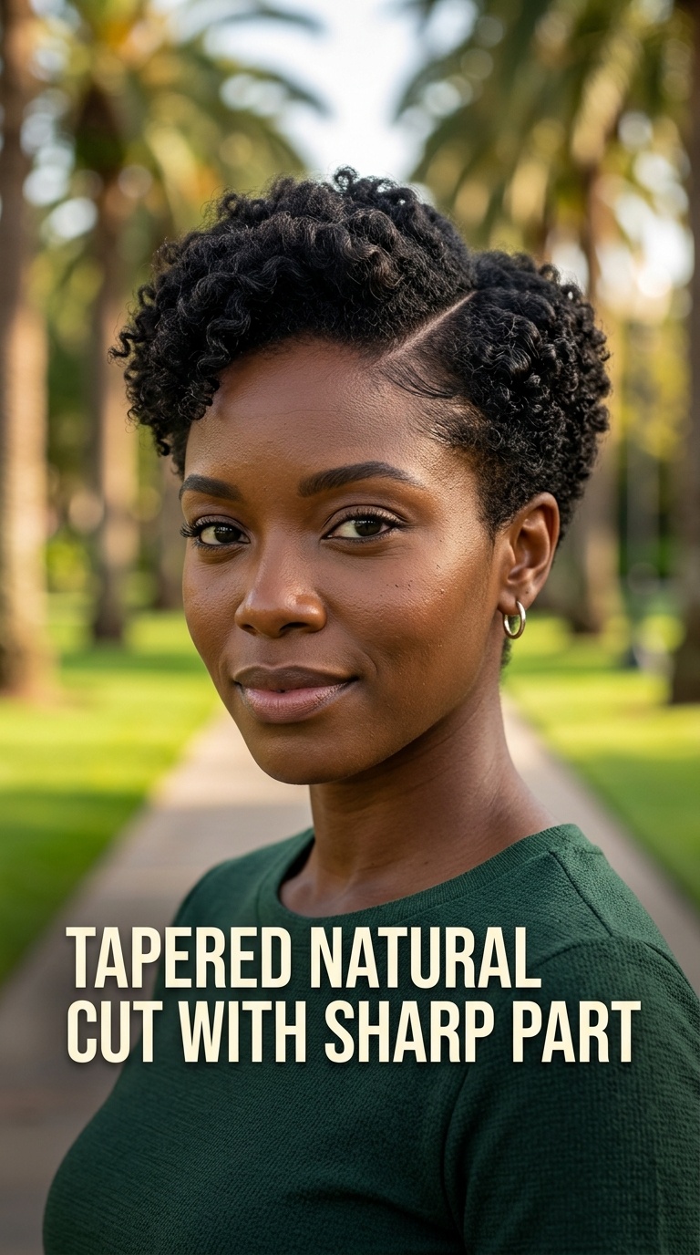 Tapered Natural Cut with Sharp Part