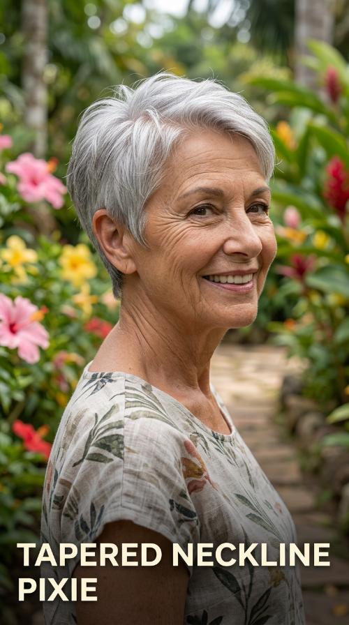 Tapered Neckline Pixie