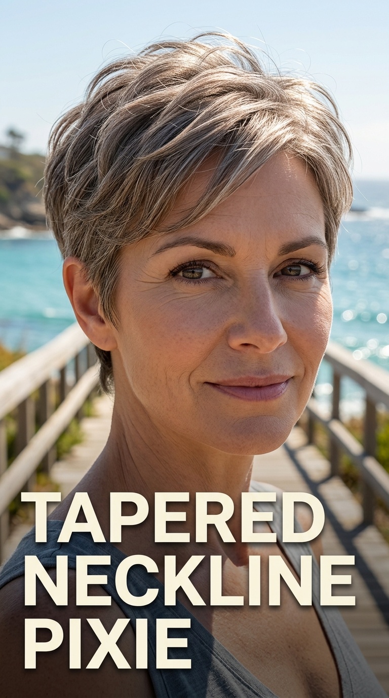Tapered Neckline Pixie