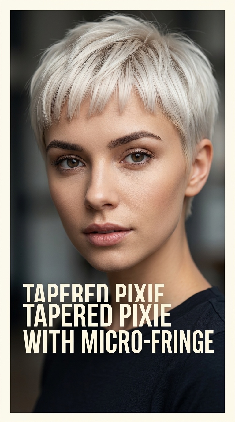 Tapered Pixie with Micro-Fringe