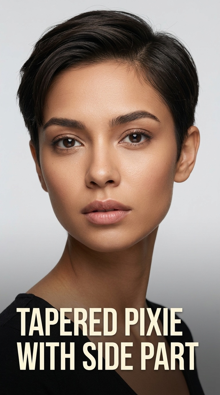 Tapered Pixie with Side Part