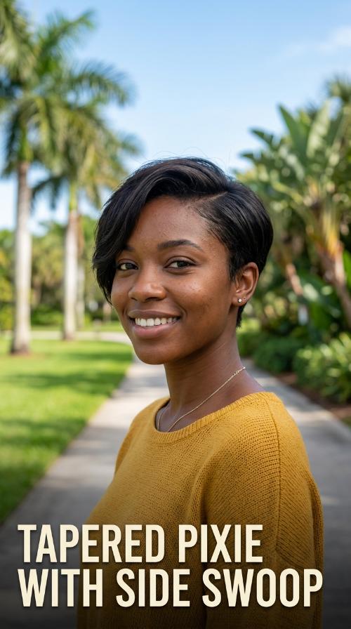 Tapered Pixie with Side Swoop