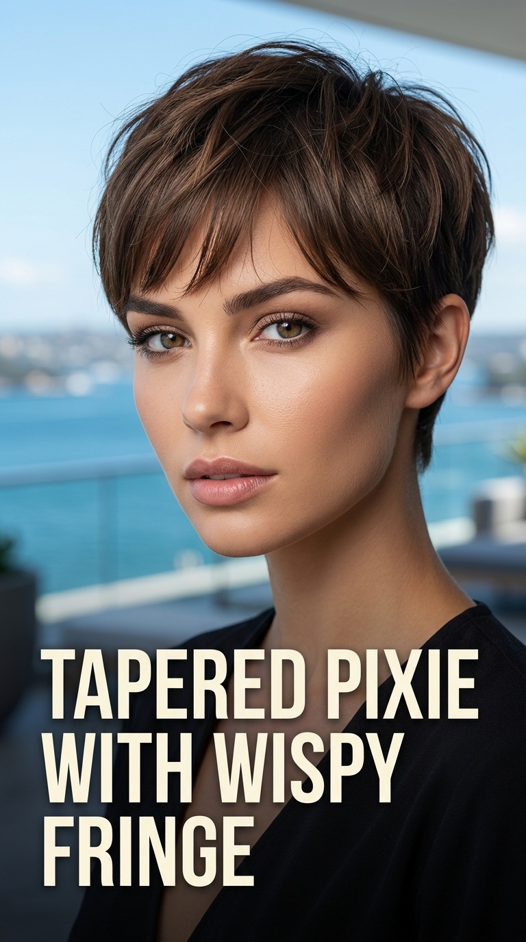 Tapered Pixie with Wispy Fringe