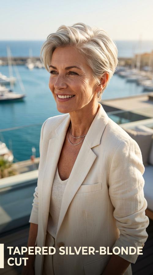 Tapered Silver-Blonde Cut