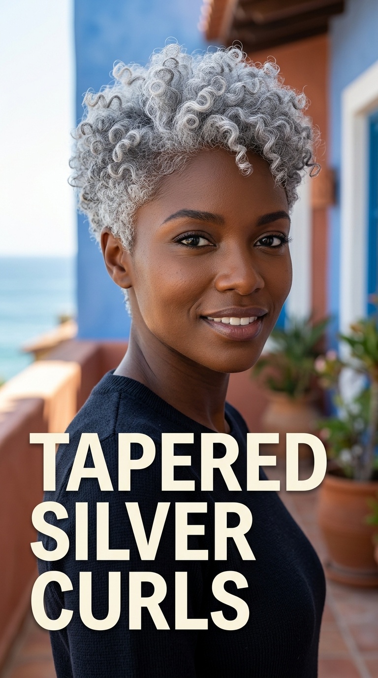 Tapered Silver Curls
