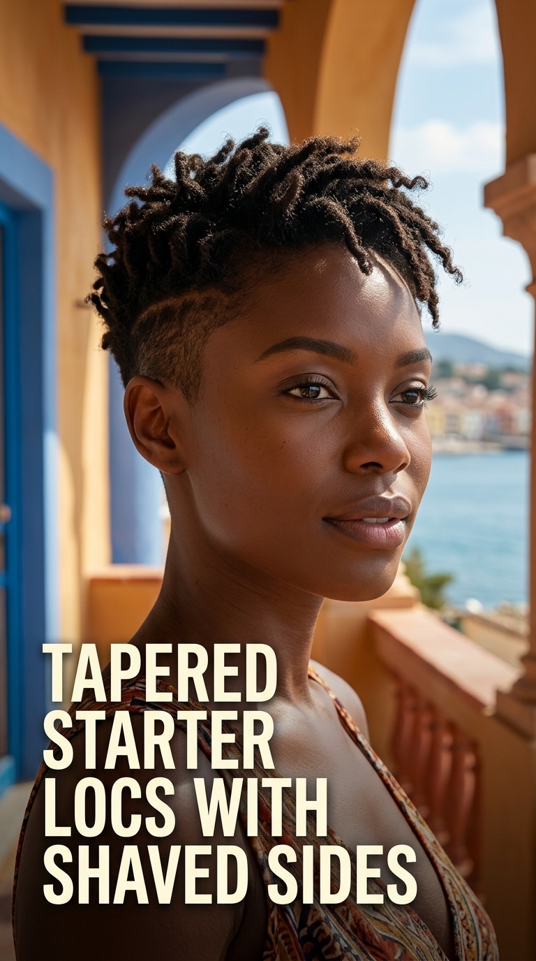 Tapered Starter Locs with Shaved Sides