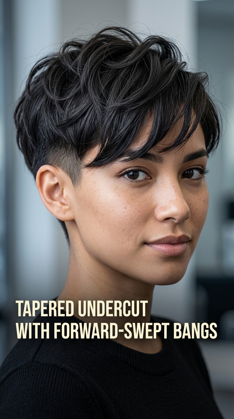 Tapered Undercut with Forward-Swept Bangs