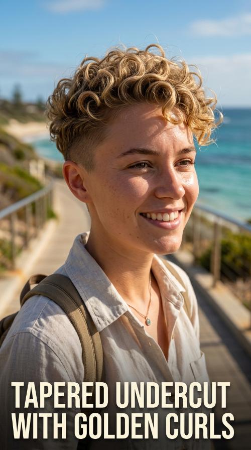 Tapered Undercut with Golden Curls