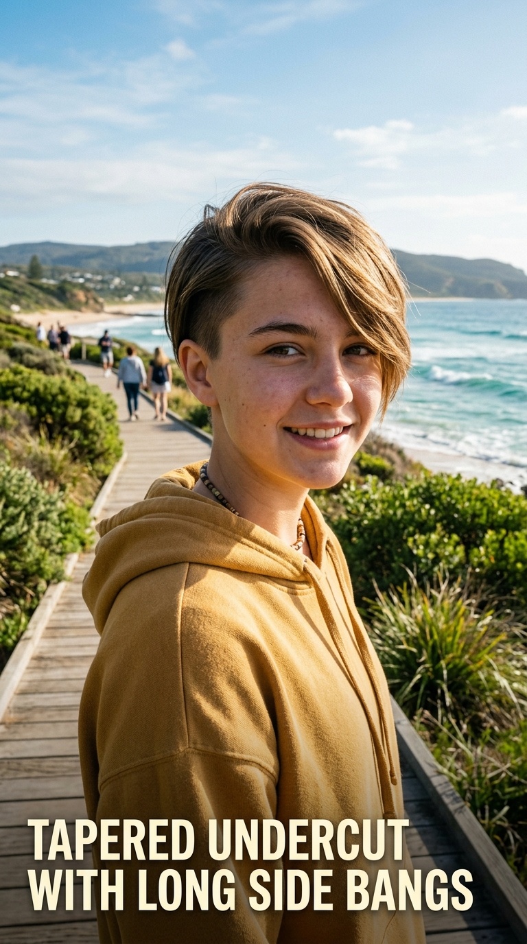 Tapered Undercut with Long Side Bangs