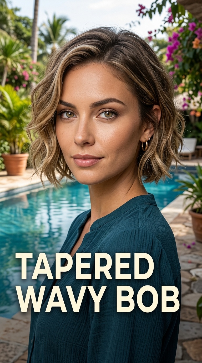 Tapered Wavy Bob
