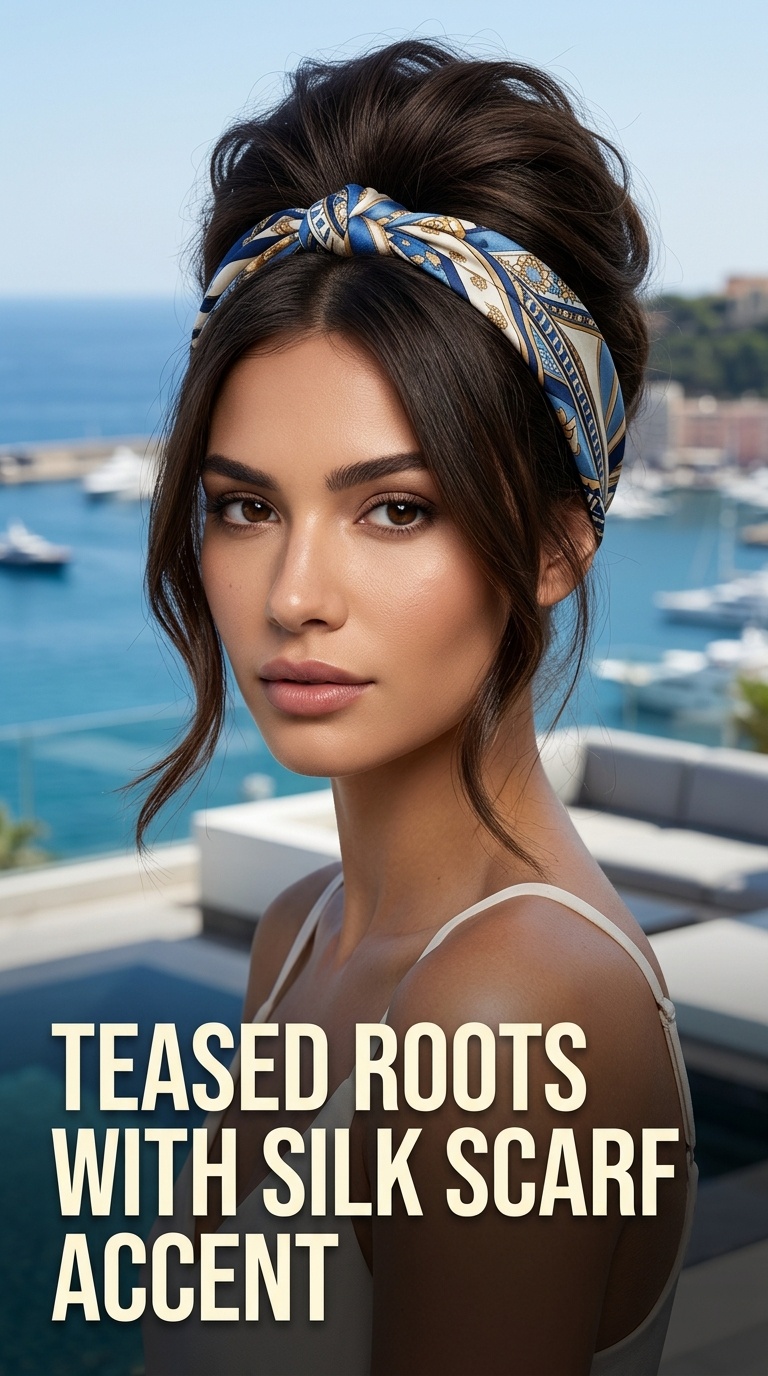Teased Roots with Silk Scarf Accent