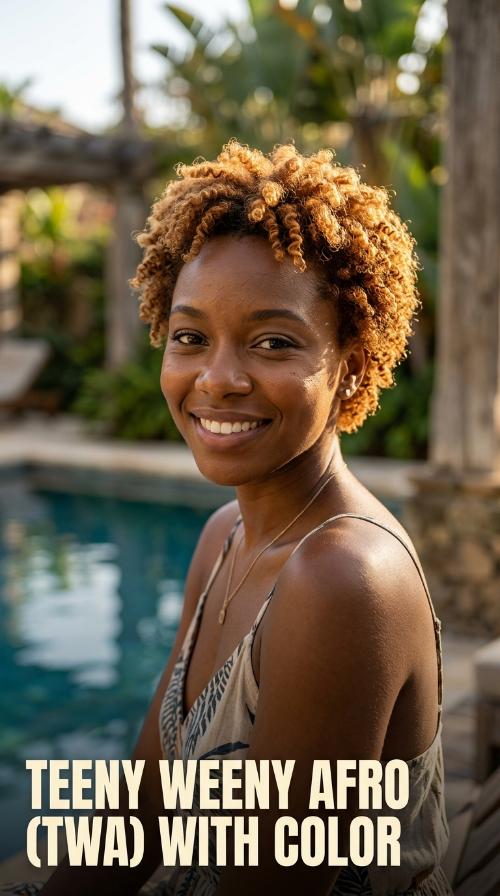 Teeny Weeny Afro (TWA) with Color