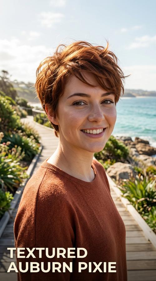 Textured Auburn Pixie