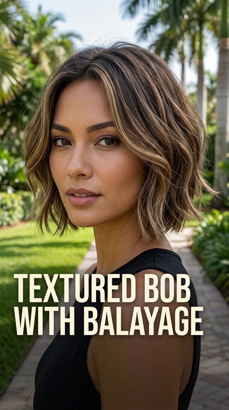 Textured Bob with Balayage