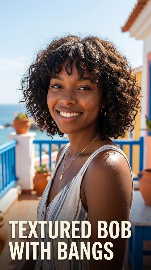 Textured Bob with Bangs