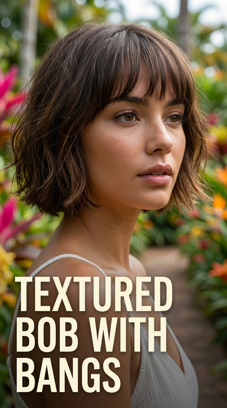 Textured Bob with Bangs