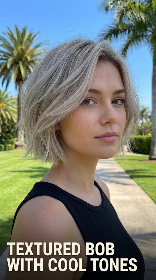 Textured Bob with Cool Tones