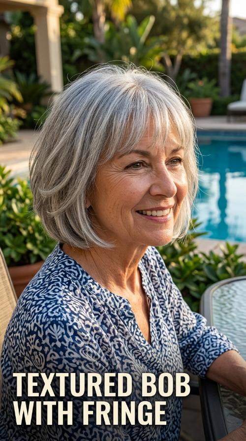 Textured Bob with Fringe