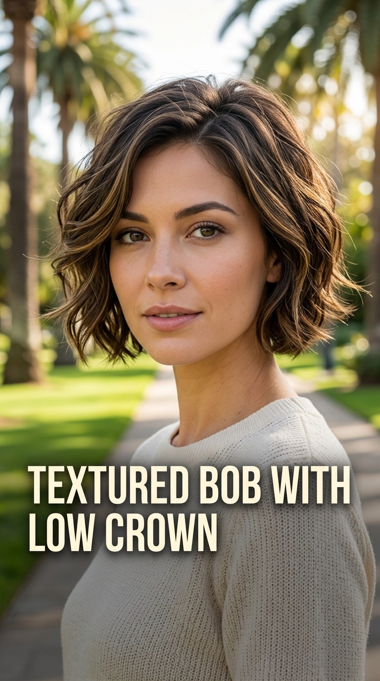 Textured Bob with Low Crown