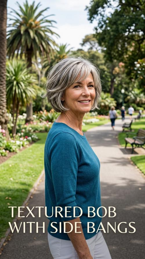 Textured Bob with Side Bangs