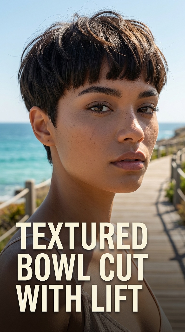 Textured Bowl Cut with Lift