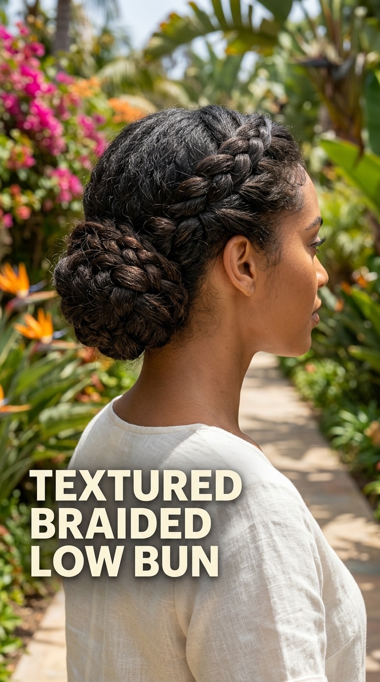 Textured Braided Low Bun