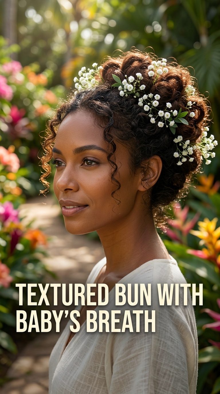Textured Bun with Baby’s Breath