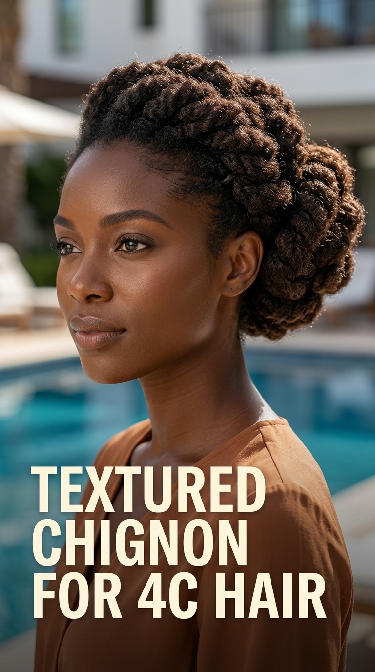Textured Chignon for 4C Hair