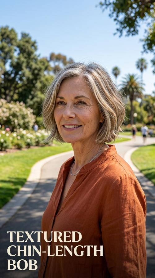 Textured Chin-Length Bob