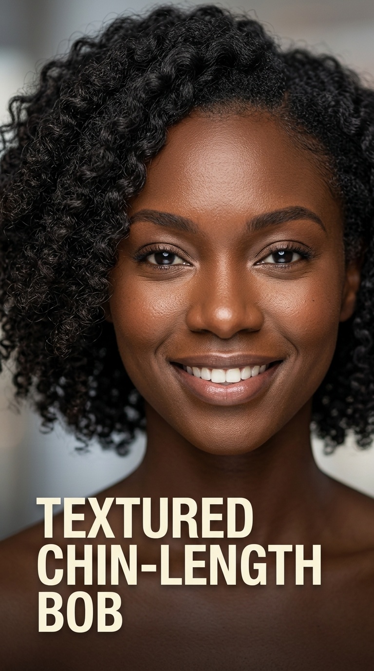 Textured Chin-Length Bob