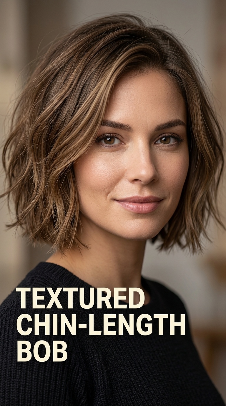 Textured Chin-Length Bob