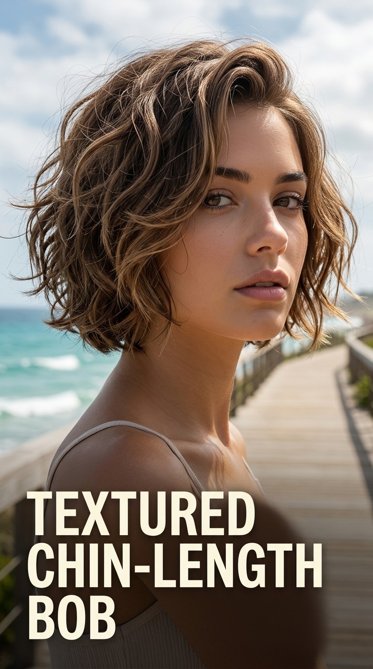 Textured Chin-Length Bob