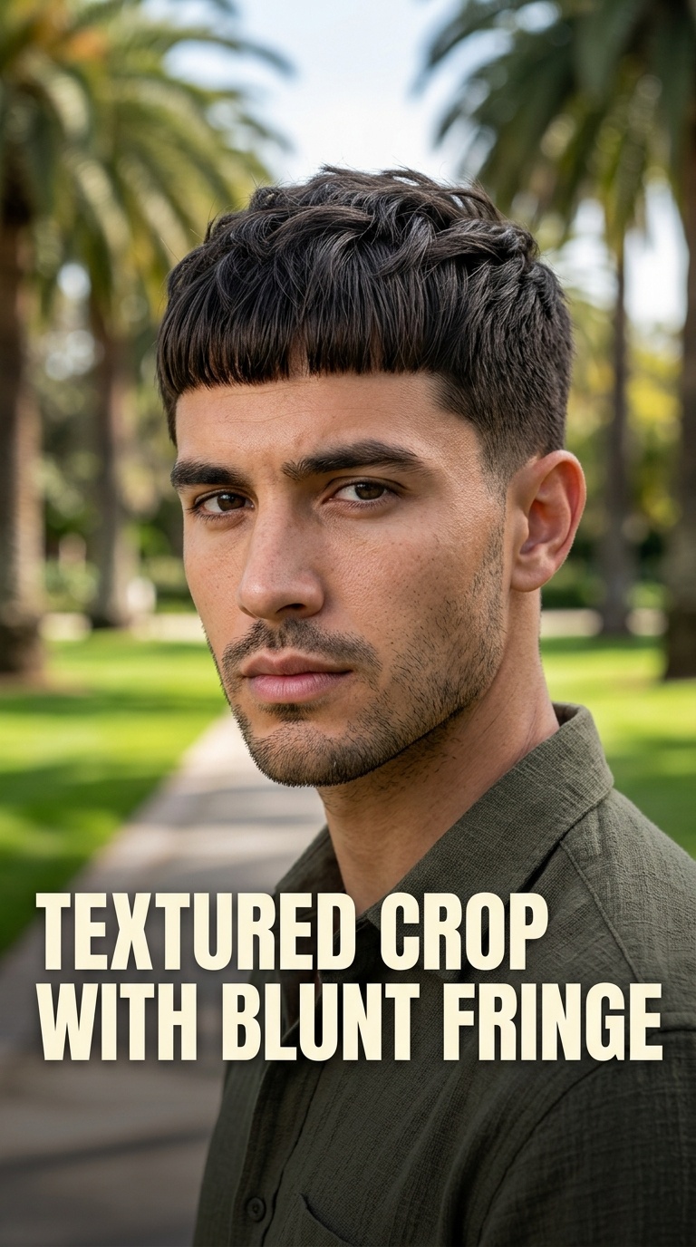 Textured Crop with Blunt Fringe