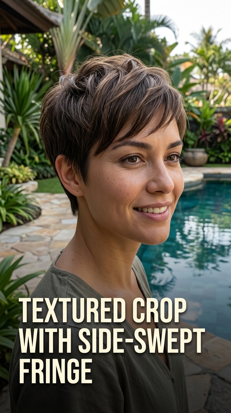 Textured Crop with Side-Swept Fringe