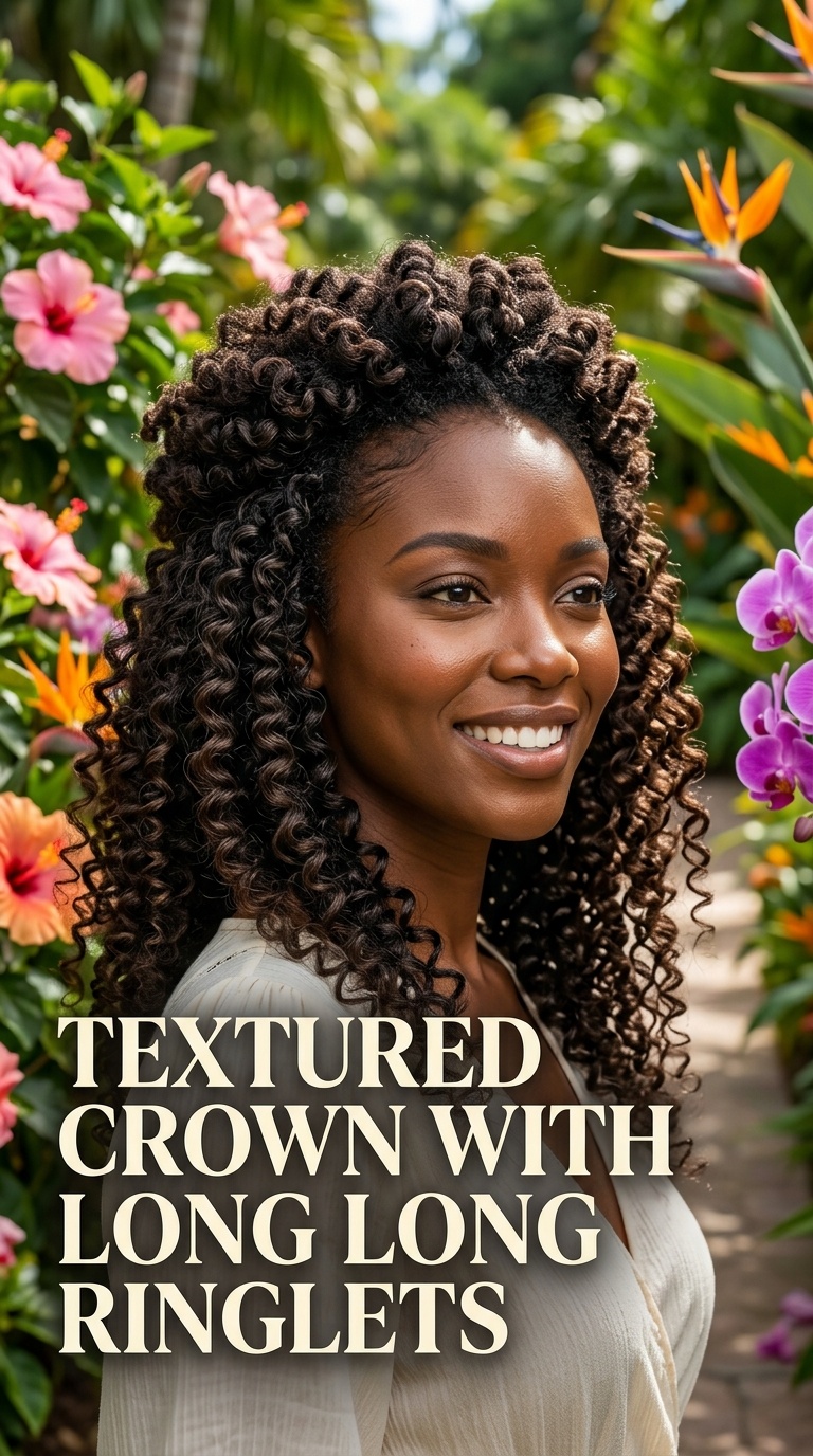 Textured Crown with Long Ringlets
